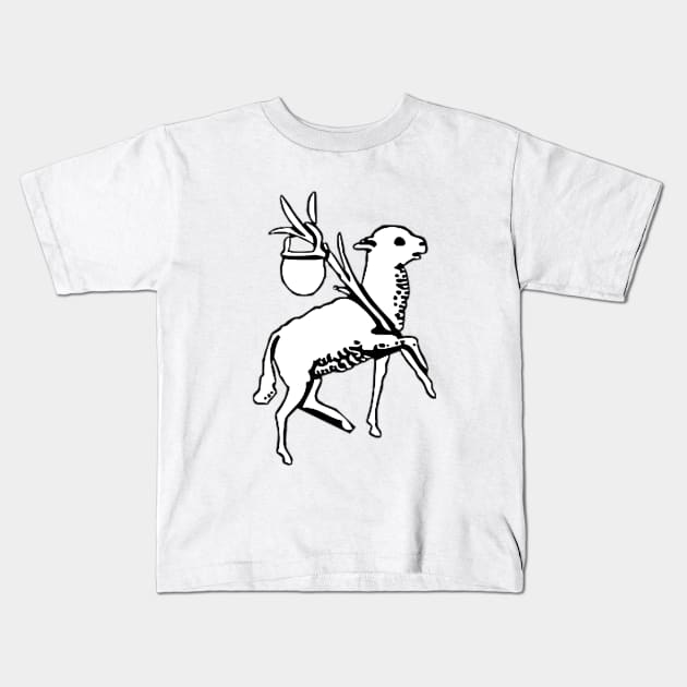 Lamb w/ Branch and Basket - white bkg Kids T-Shirt by DeoGratias